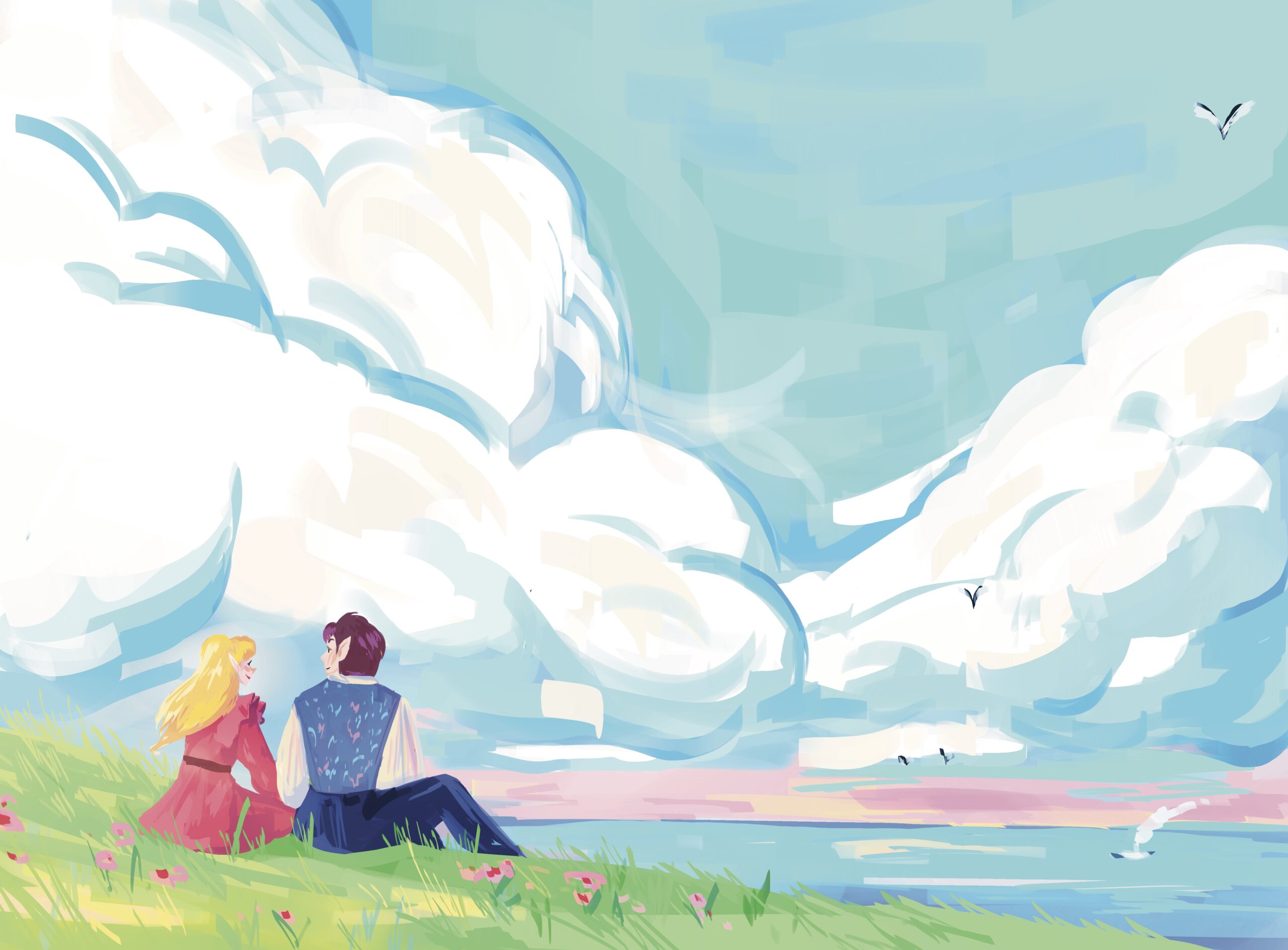 Couple dans la plaine